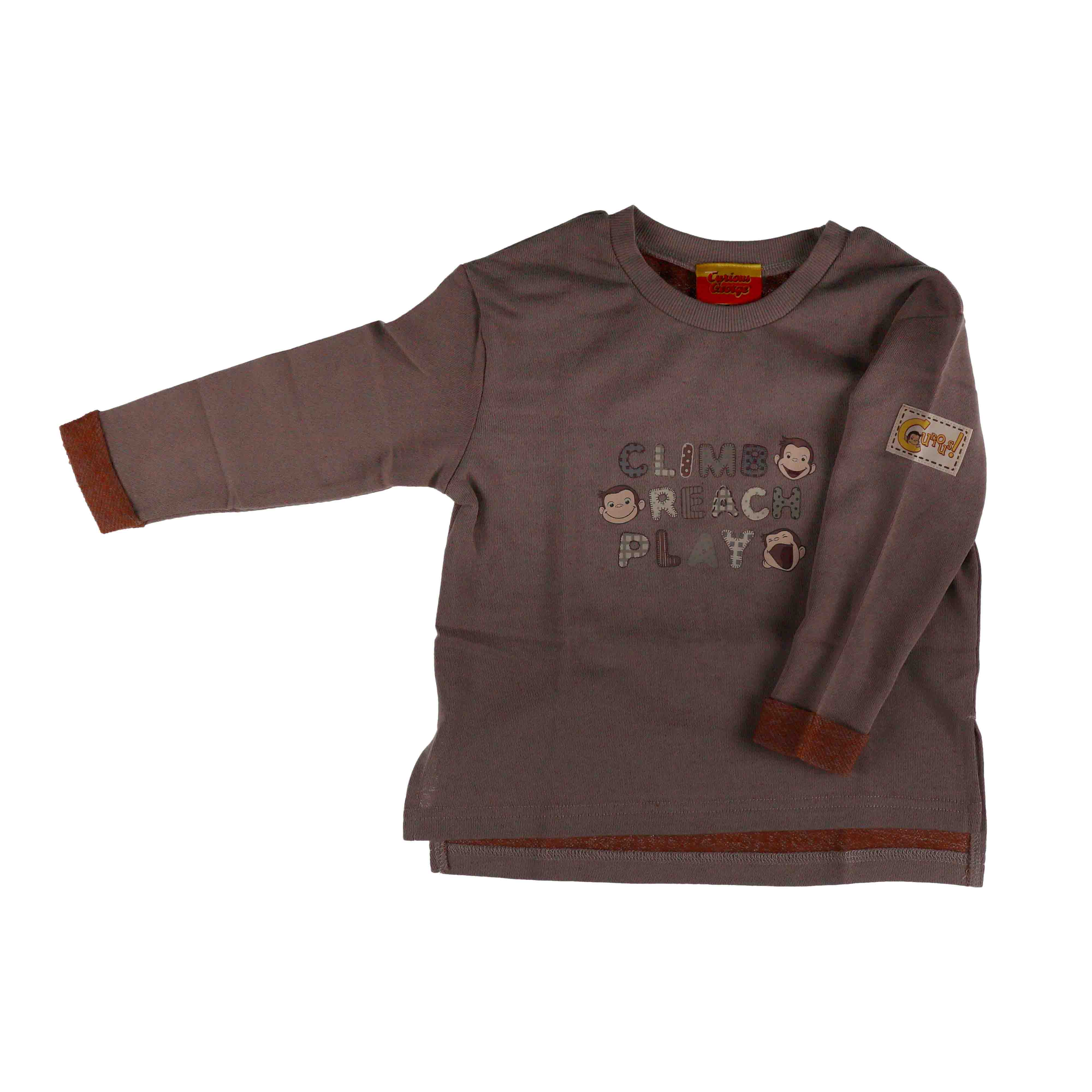 おさるのジョージ 切替長袖Ｔシャツ ベージュ100cm